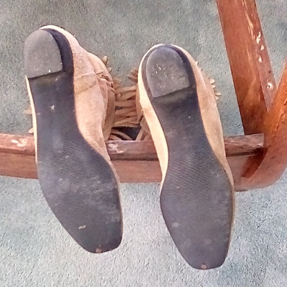 Vintage Boho Suede Boots with Fringe; Size 8.5 M - Picture 5 of 6